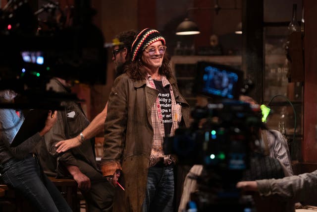 <p>Johnny Depp directing on the set of ‘Modi'</p>