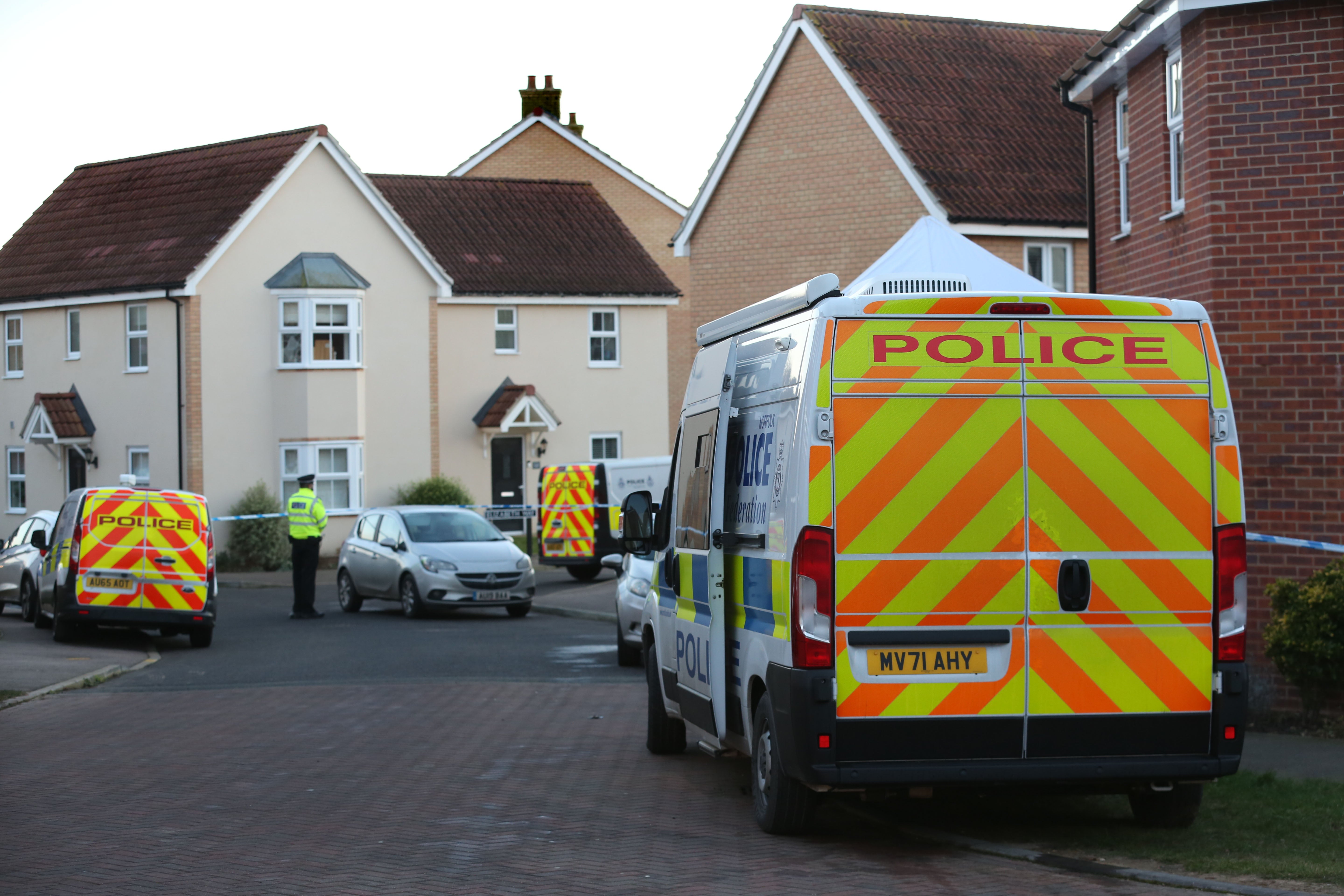 Police are carrying out extra patrols as detectives investigate at Allan Bedford Crescent