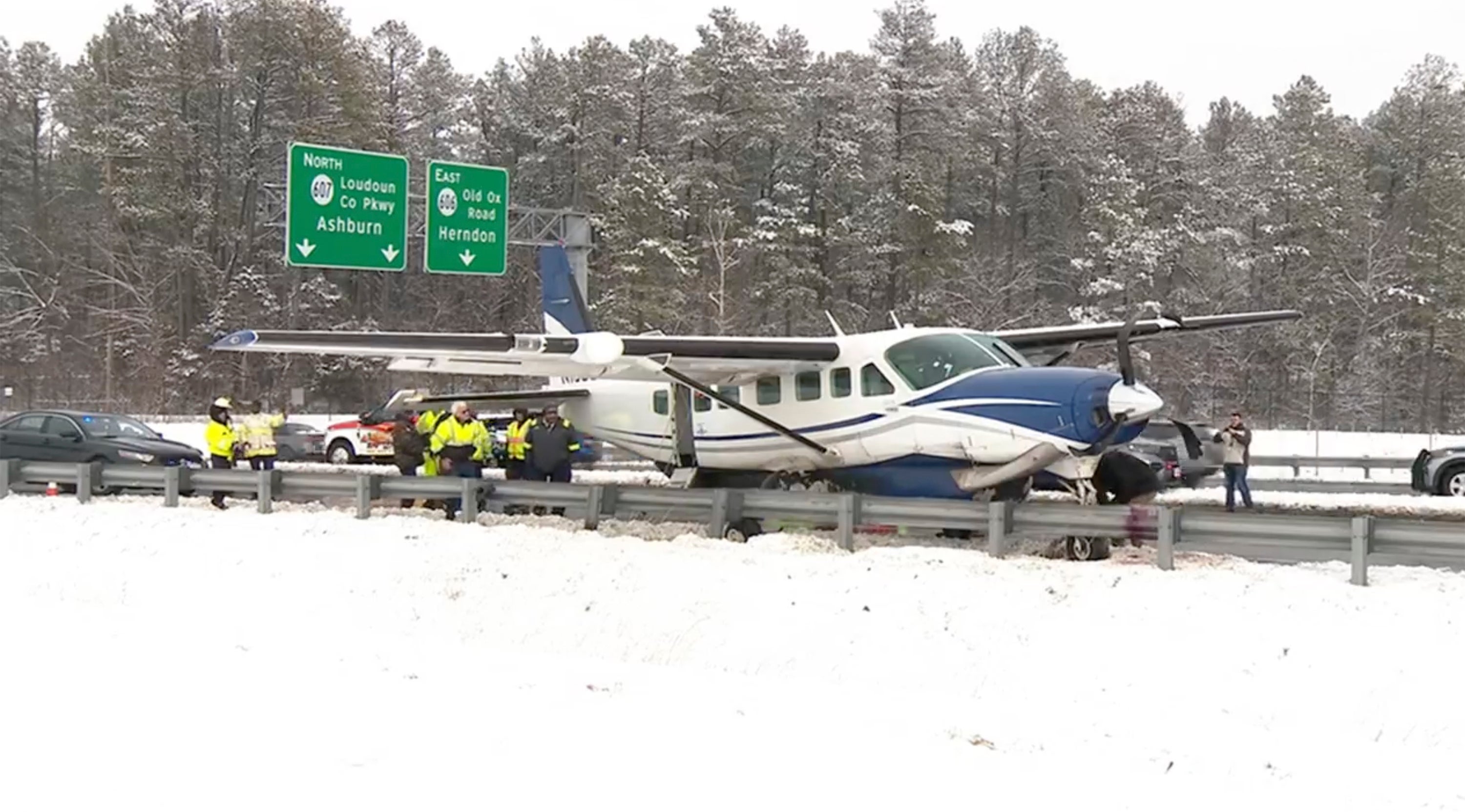 Plane makes emergency landing on Virginia highway