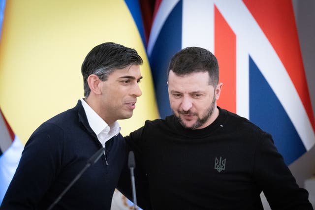 Prime Minister Rishi Sunak with President Volodymyr Zelensky (Stefan Rousseau/PA)