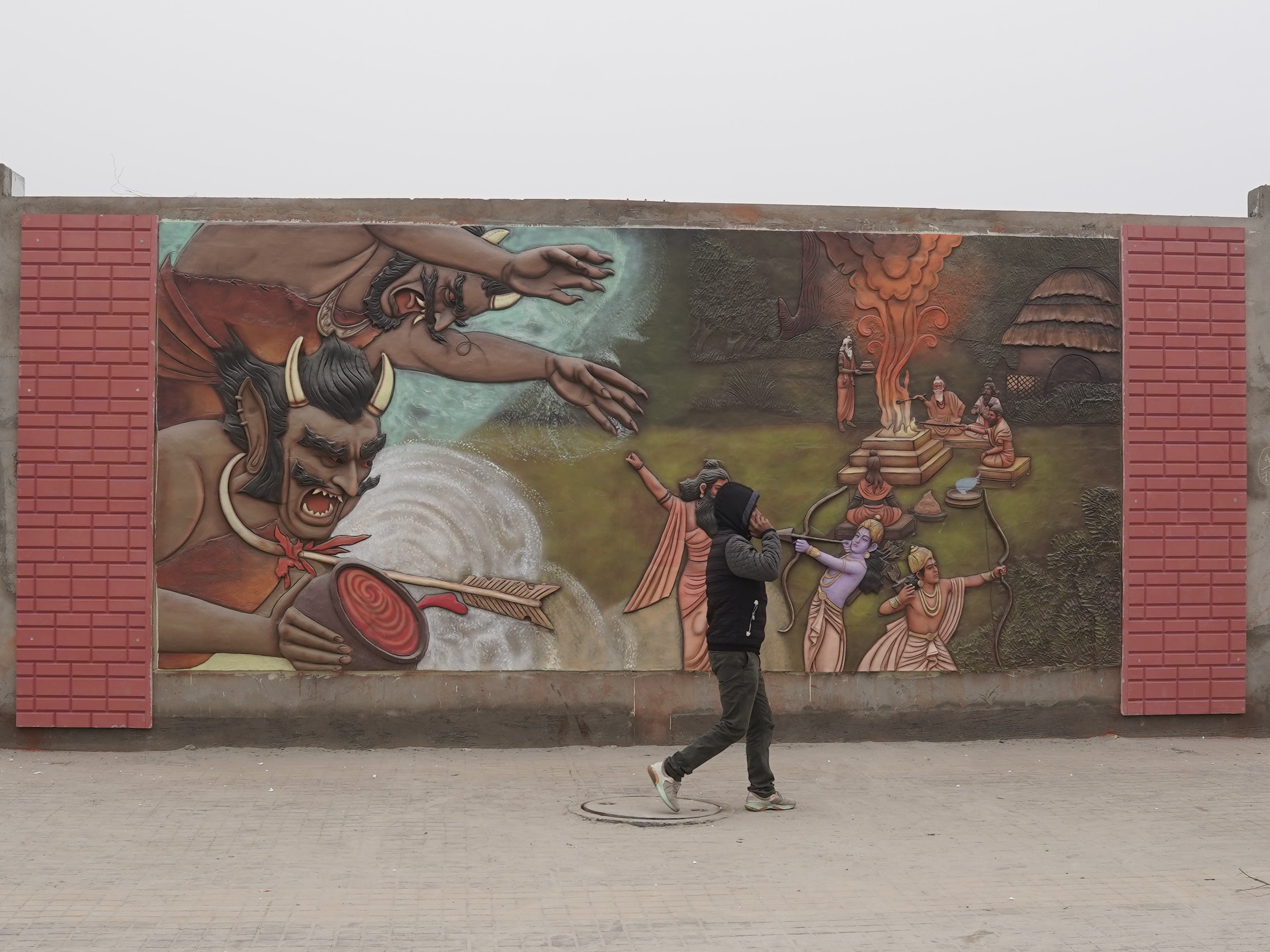 Wall art in Ayodhya visually tells the story of Hindu epic ‘Ramayana’ – a new international airport, parks, roads and bridges are all in the offing for the city