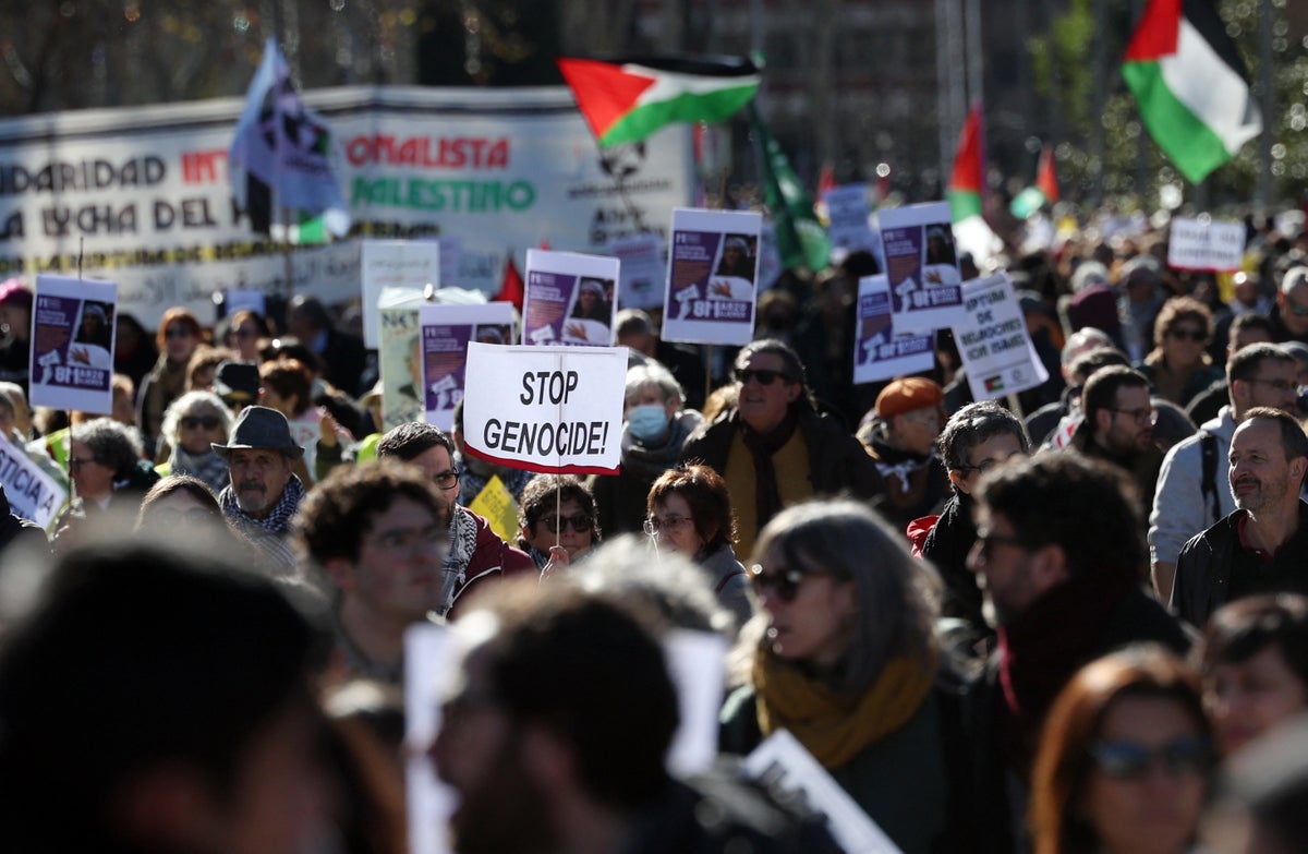 Watch live as Spaniards call for Gaza ceasefire in Madrid protest