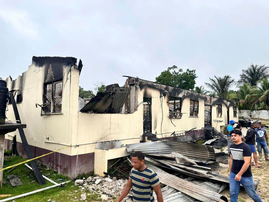 GUYANA-INCENDIO EN ESCUELA