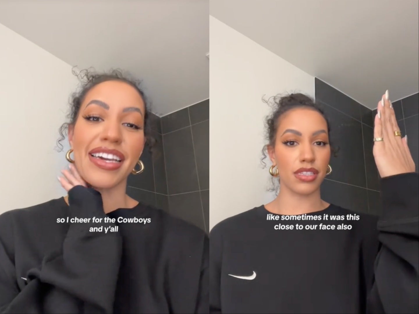 <p>Cowboys cheerleader calls out Packers football players for game behaviour</p>