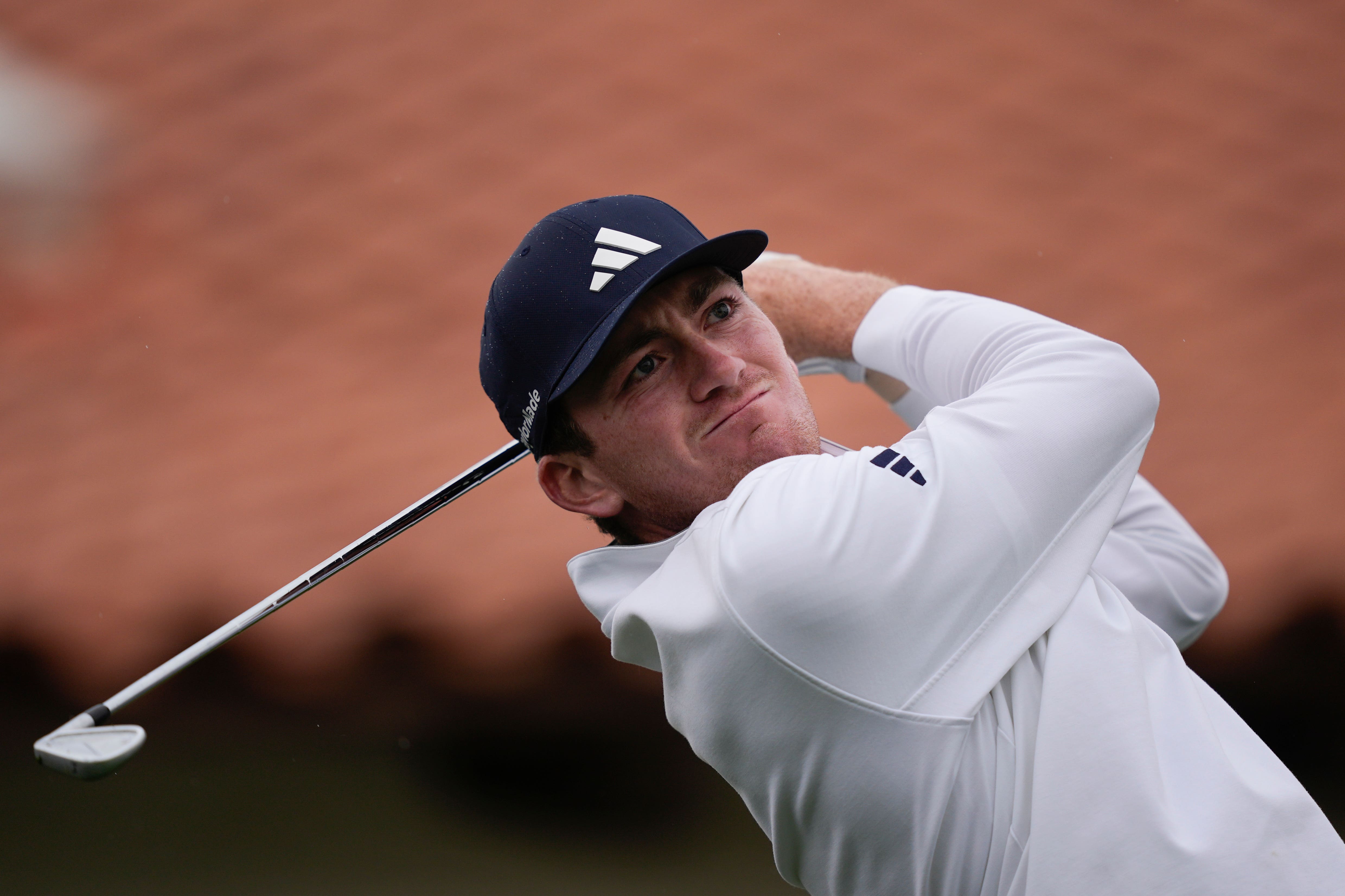 Nick Dunlap hits from the eighth tee on the La Quinta Country Club (Ryan Sun/AP)