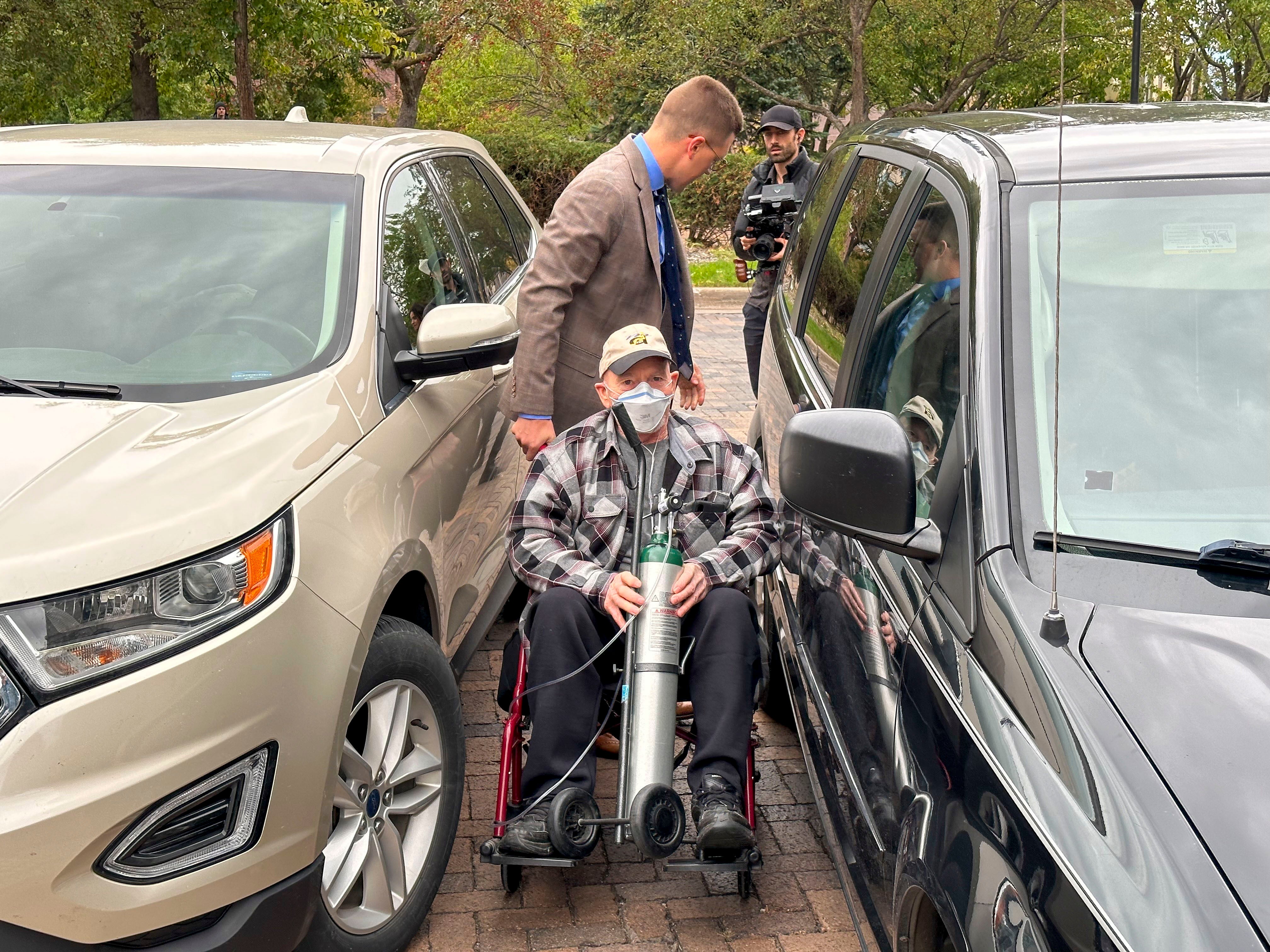 Terry Jon Martin prepares to leave the federal courthouse in Duluth, Minnesota