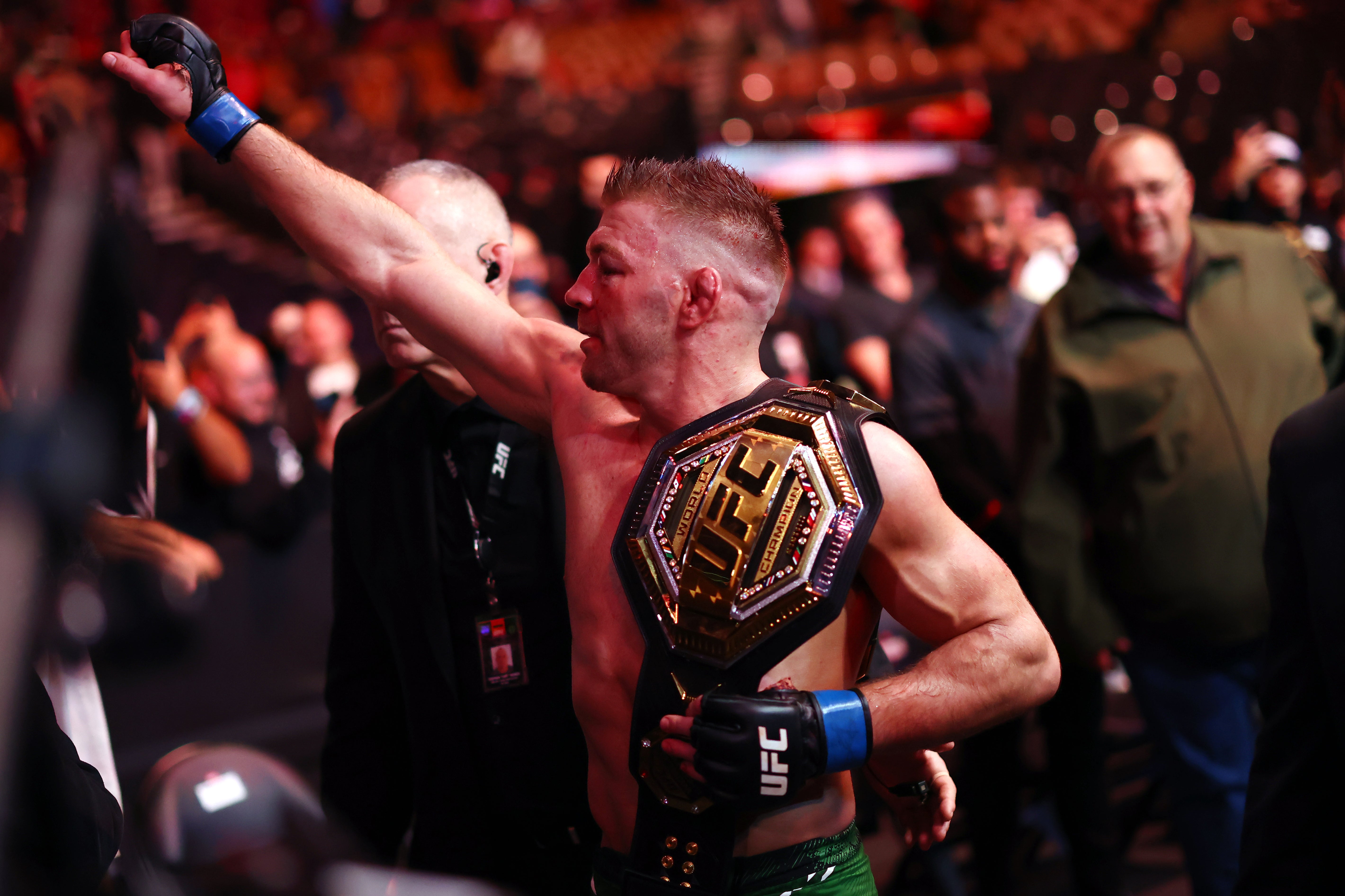 Dricus Du Plessis, moments after winning the UFC middleweight title