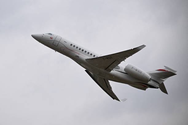 A the Dassault Falcon 6X during Paris Air Show