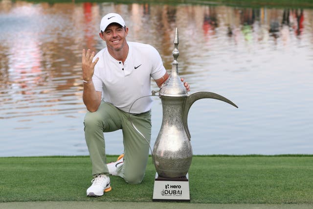 <p>Rory McIlroy claimed the Dubai Desert Classic for a fourth time </p>