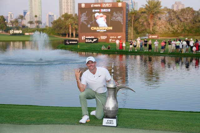 Rory McIlroy won the Dubai Desert Classic for a record fourth time (Kamran Jebreili/AP)