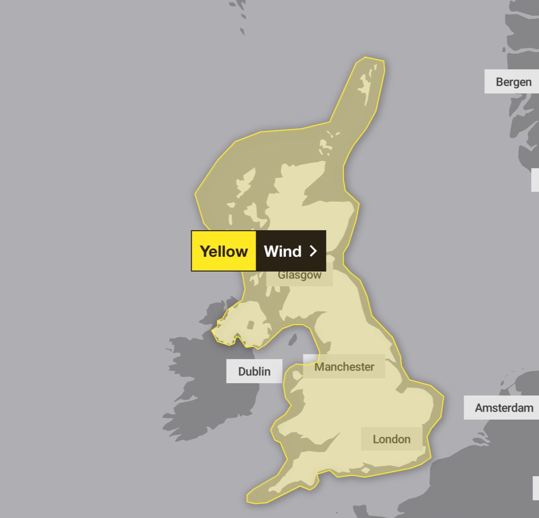 Wind warnings are in place until Wednesday