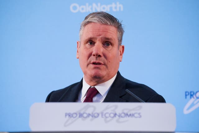 Labour Party leader Sir Keir Starmer speaking during the Labour and Civil Society Summit at St John’s Church in Waterloo, south London (Jonathan Brady/PA)