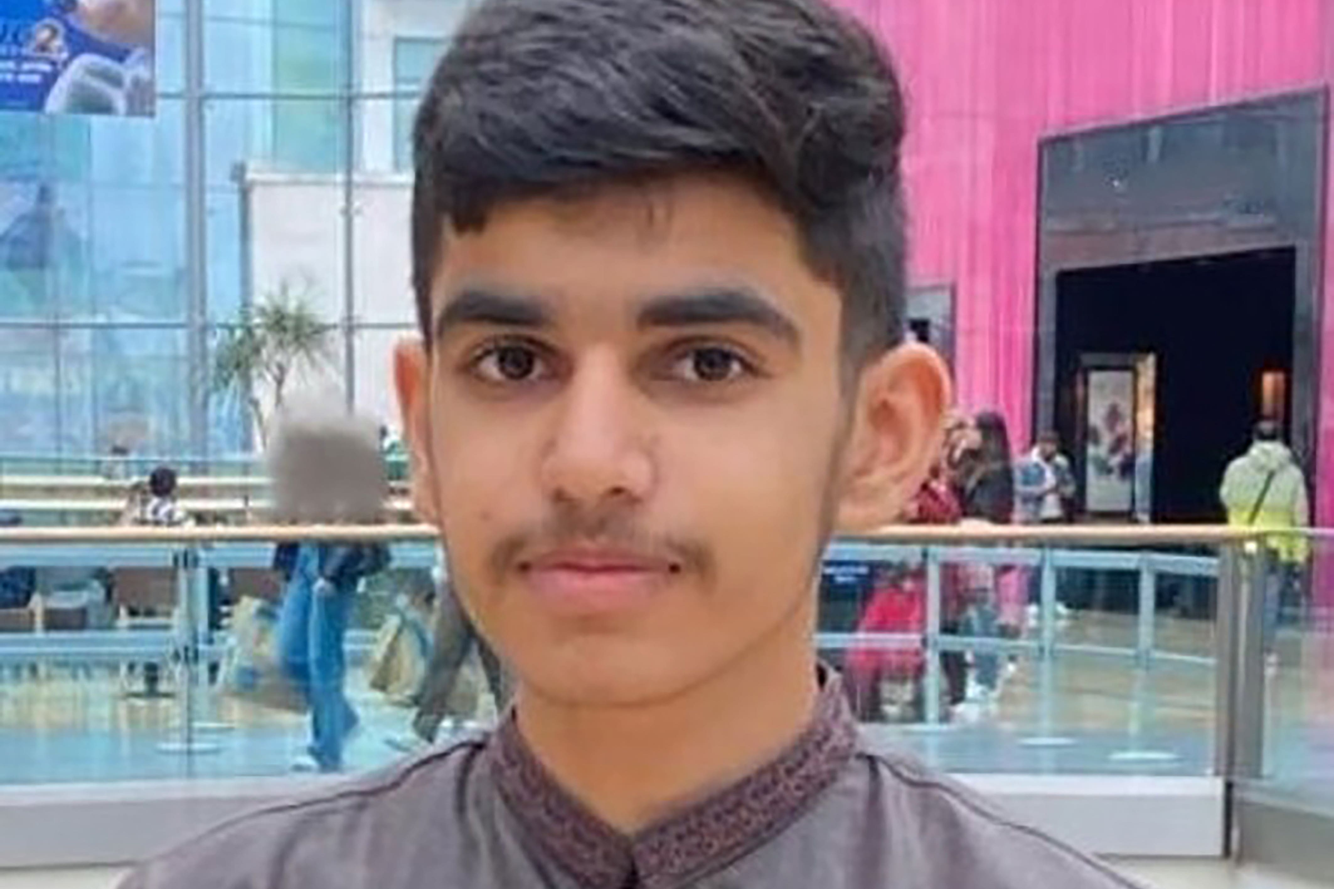 Muhammad Hassam Ali, 17, who died from his injuries after he was stabbed in Victoria Square, Birmingham on Saturday (West Midlands Police/PA)