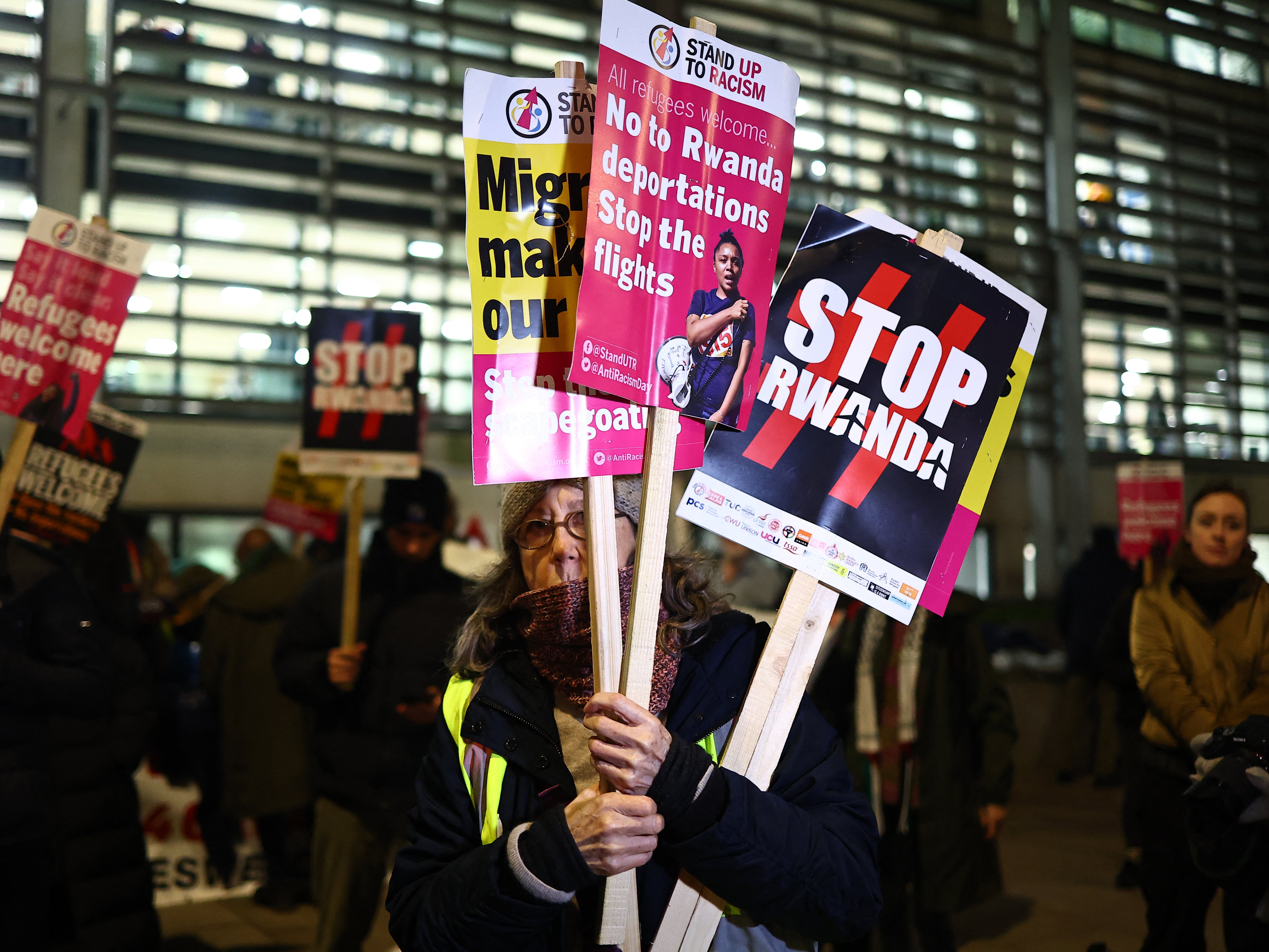 Protestors outside the Home Office in Central London last month