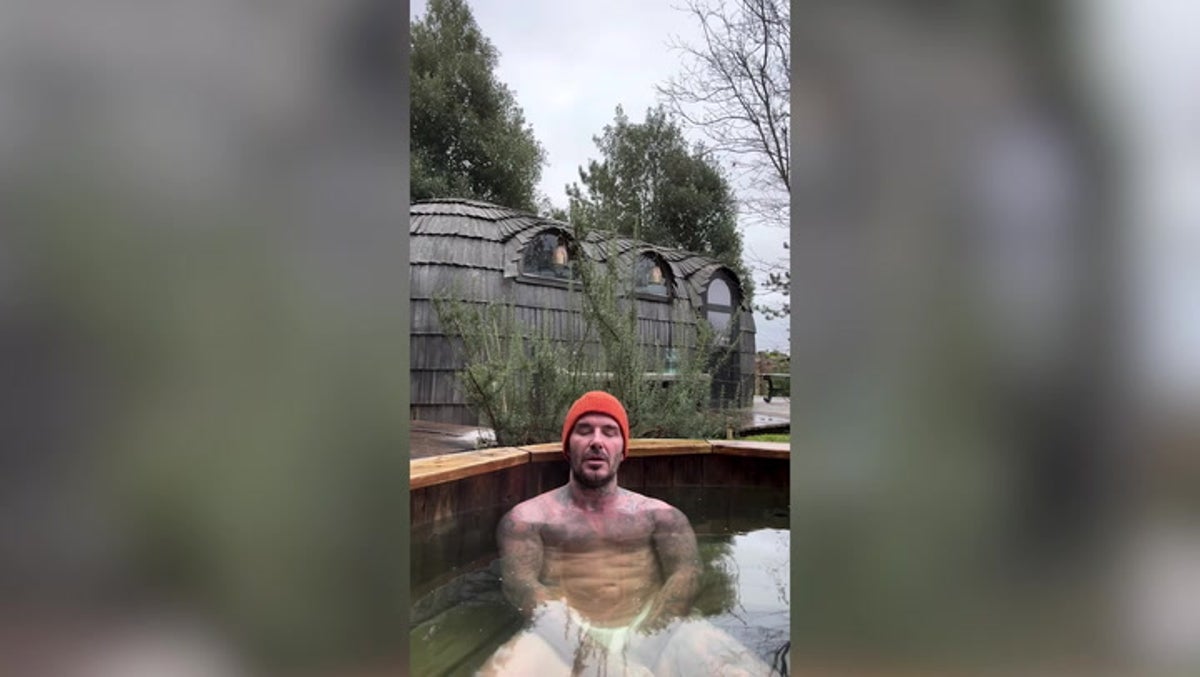 David Beckham takes dip in ice bath as wife Victoria makes cheeky comment