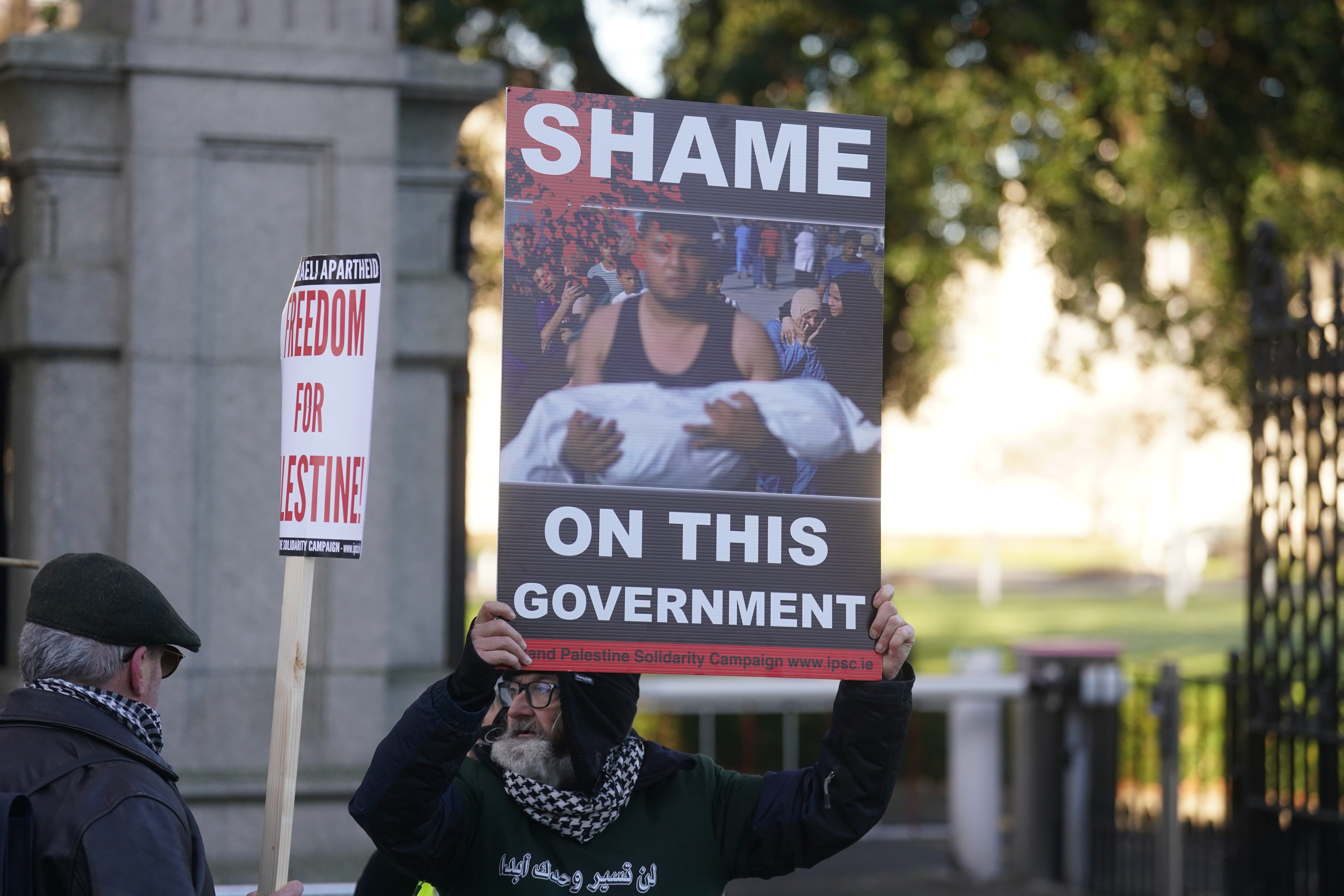 Demonstrators during a pro-Palestine protest (Brian Lawless/PA)