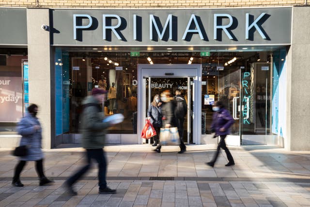 The owner of budget fashion chain Primark has posted a rise in sales over its Christmas quarter (Danny Lawson/PA)
