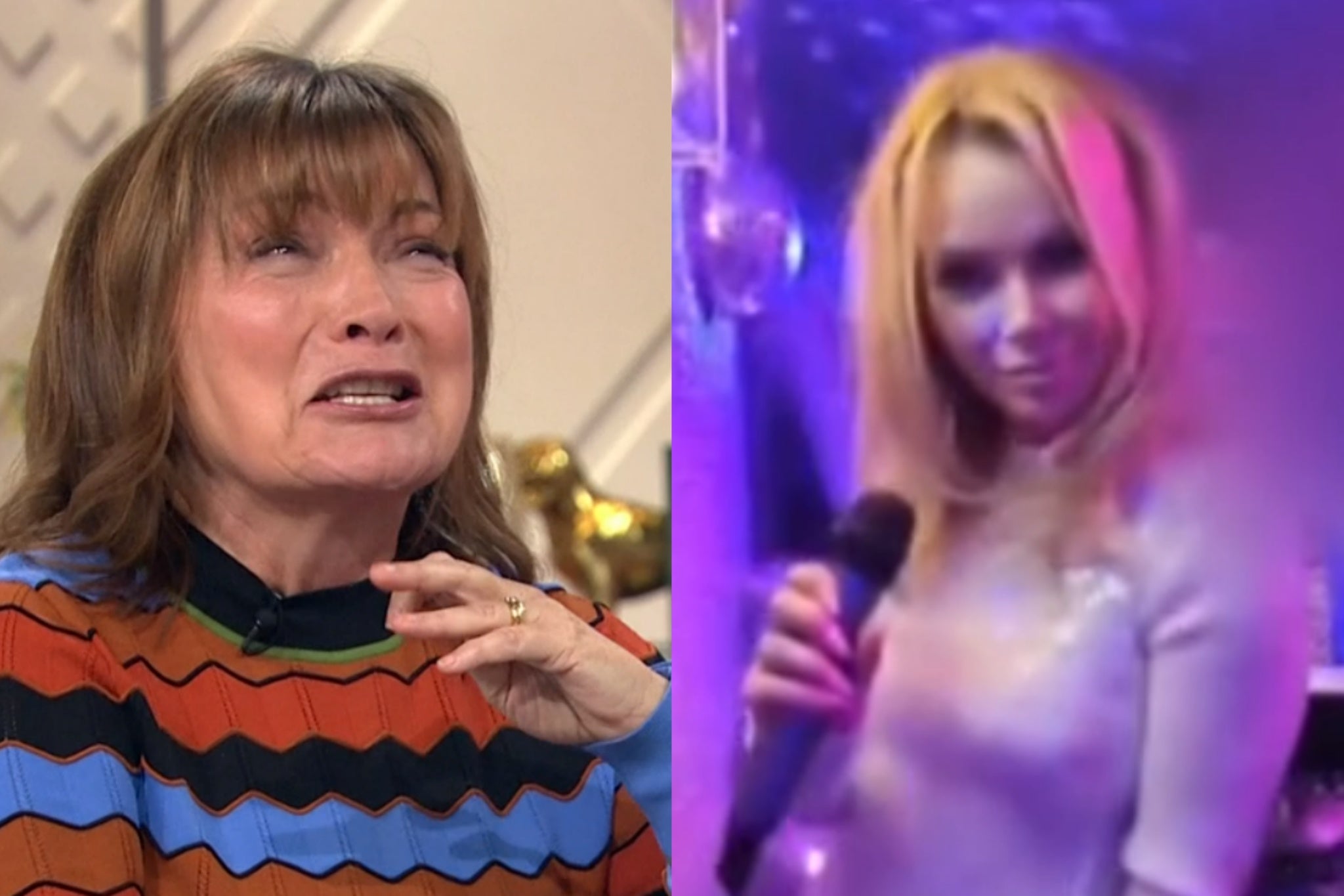 <p>Lorraine Kelly on ‘Lorraine’ and Amanda Holden at her daughter’s birthday party</p>