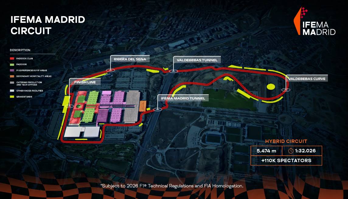 The new planned circuit in Madrid which will host the Spanish Grand Prix from 2026