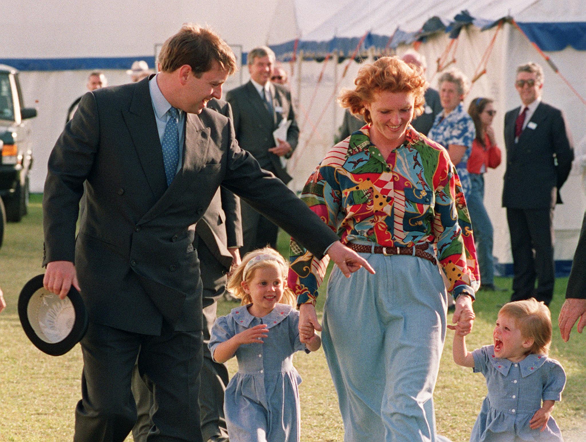 The Duke and Duchess of York with their daughters in 1992