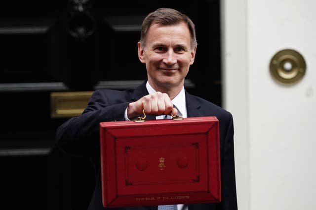 <p>Chancellor of the Exchequer Jeremy Hunt has said he wants to cut taxes if given the chance (Daniel Leal/PA)</p>