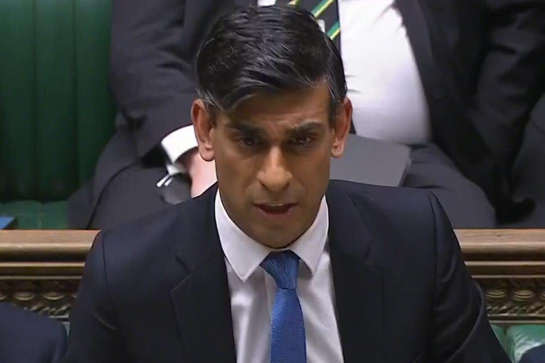 Rishi Sunak making a statement to MPs in the House of Commons