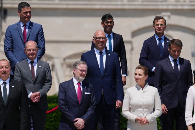 Prime Minister Rishi Sunak at the European Political Community summit in 2023 (Carl Court/PA)