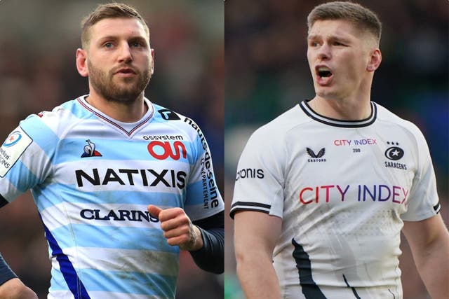 Finn Russell, left, feels Owen Farrell will be well suited to Racing 92 (PA)