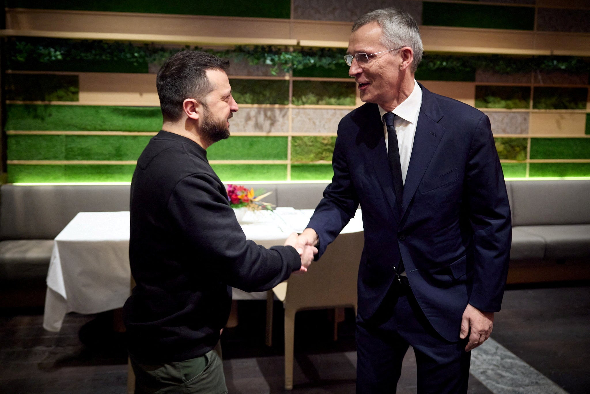 Volodymyr Zelensky and Jens Stoltenberg in Davos last week