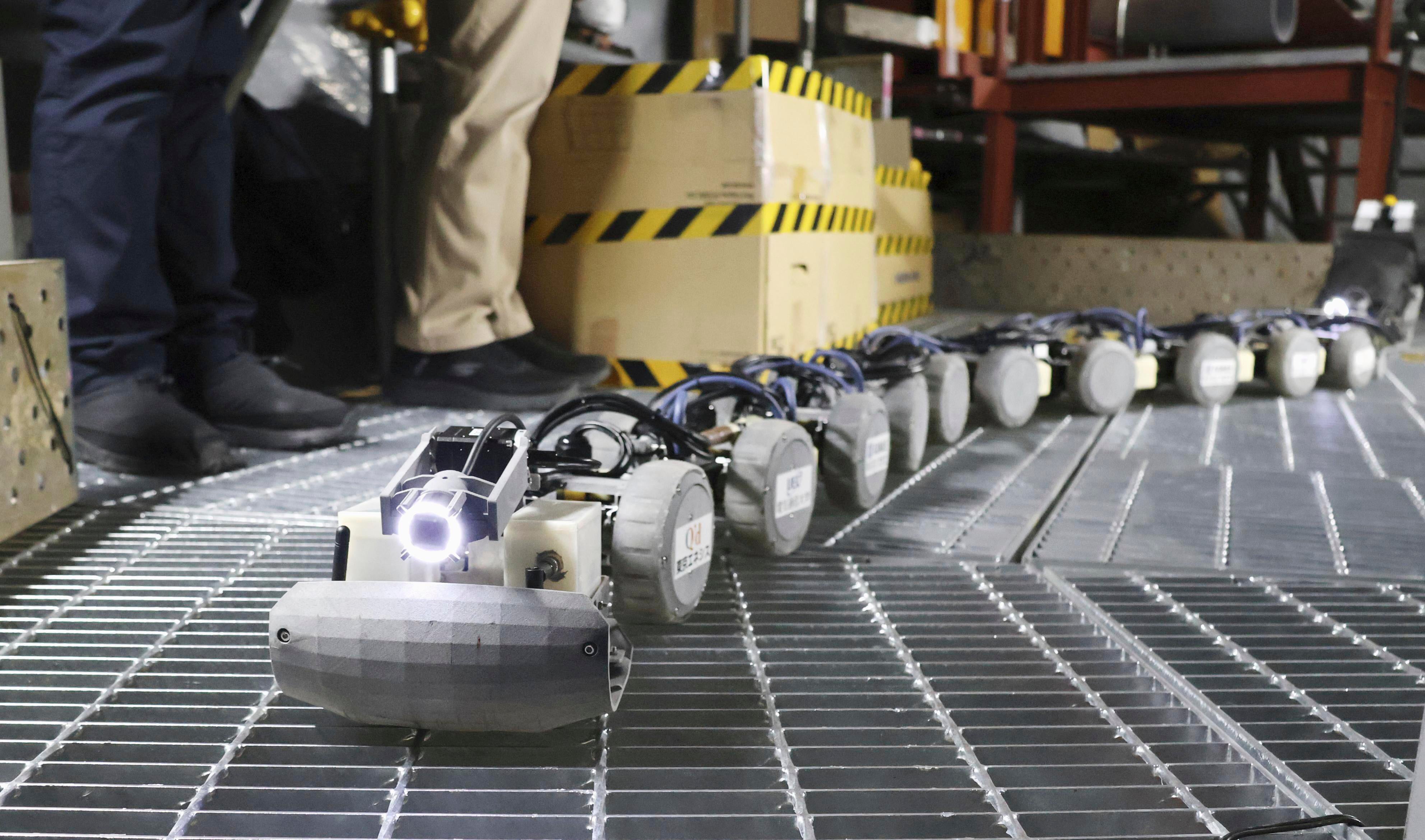 This photo shows a robot designed to probe at the crippled Fukushima Daiichi nuclear power plant