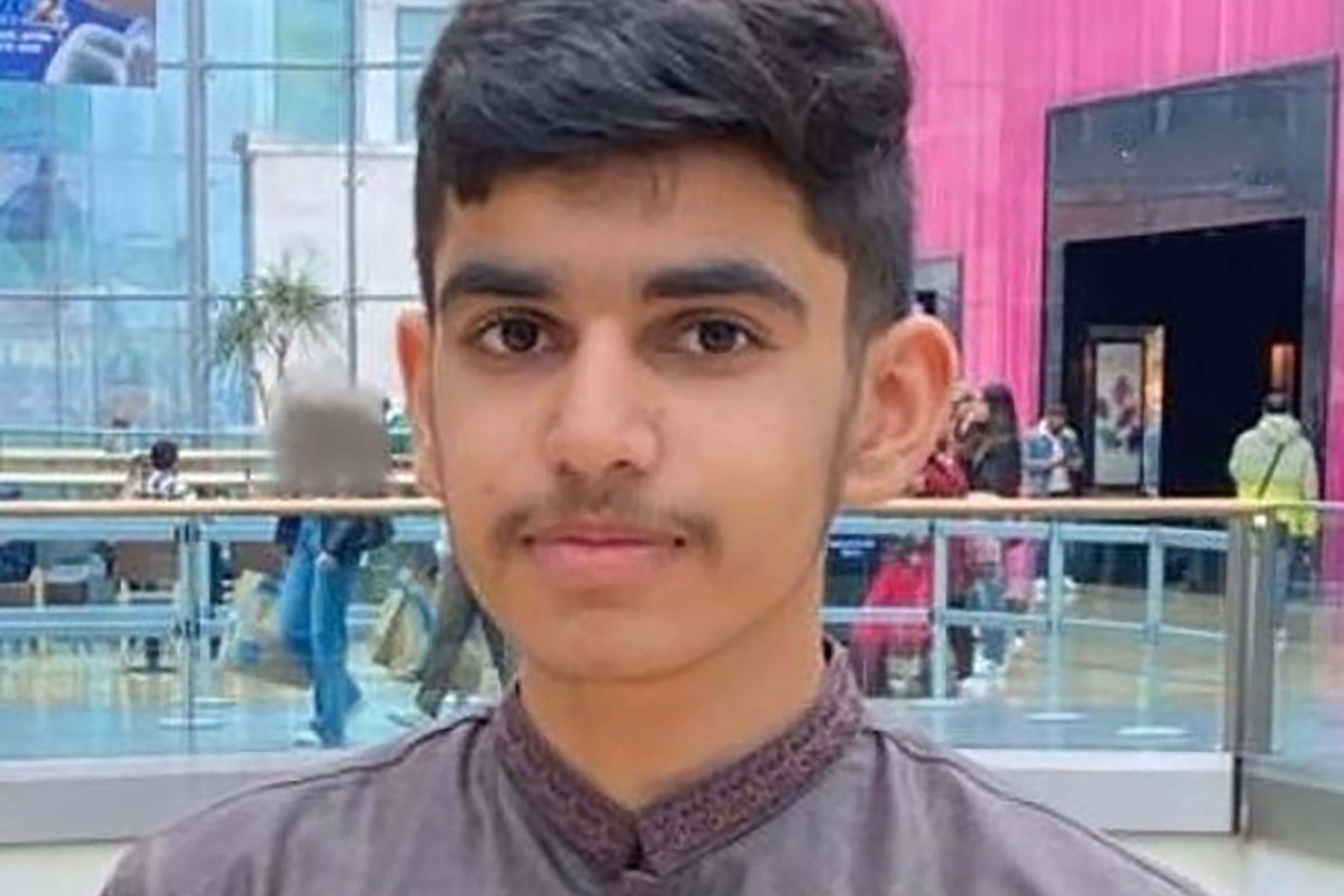 Muhammad Hassam Ali, 17, who died from his injuries after he was stabbed in Victoria Square, Birmingham on Saturday. (West Midlands Police/PA)
