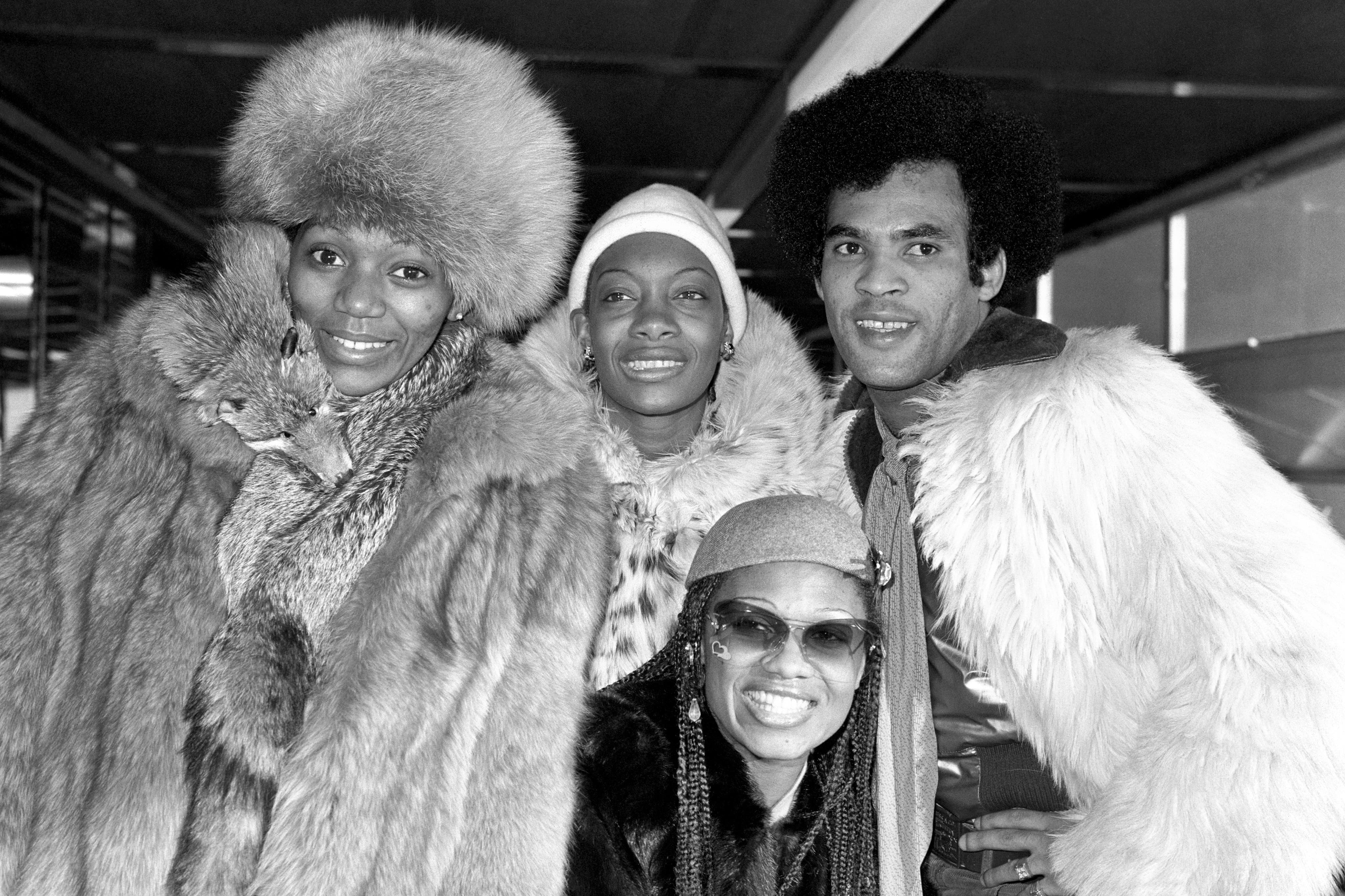 Pop group Boney M: (L-R) Liz Mitchell, Mazie Williams, Bobby Farrell and Marcia Barrett