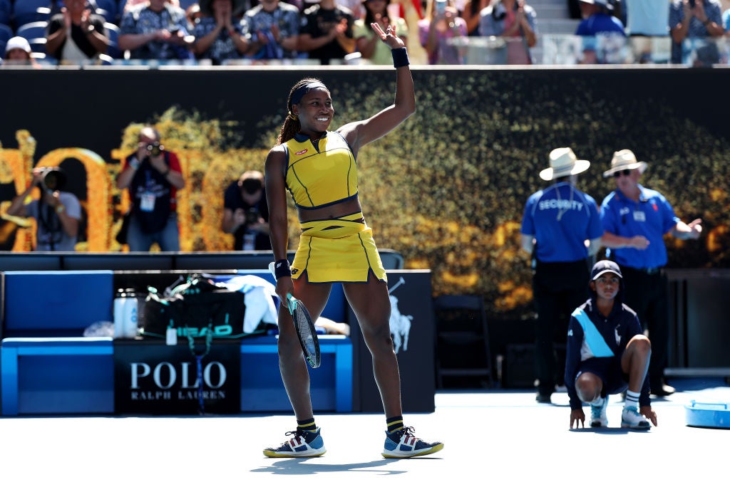 Gauff dances after outlasting Kostyuk in three hours in the quarter-finals