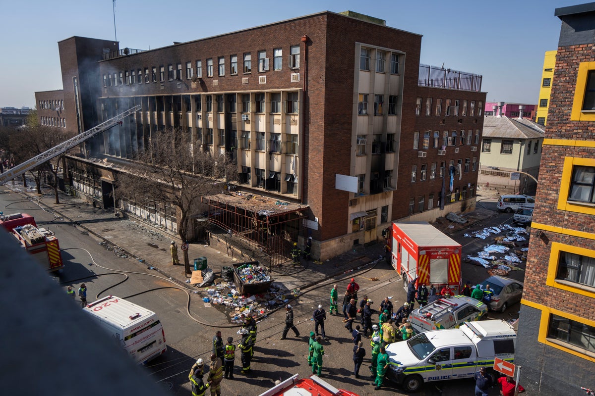 Man arrested after saying he started South African building fire that killed 76 to hide a killing