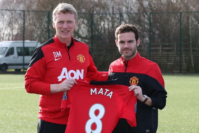 Manchester United manager David Moyes signed Juan Mata (right) for ?37.1million in 2014 (Lynne Cameron/PA)