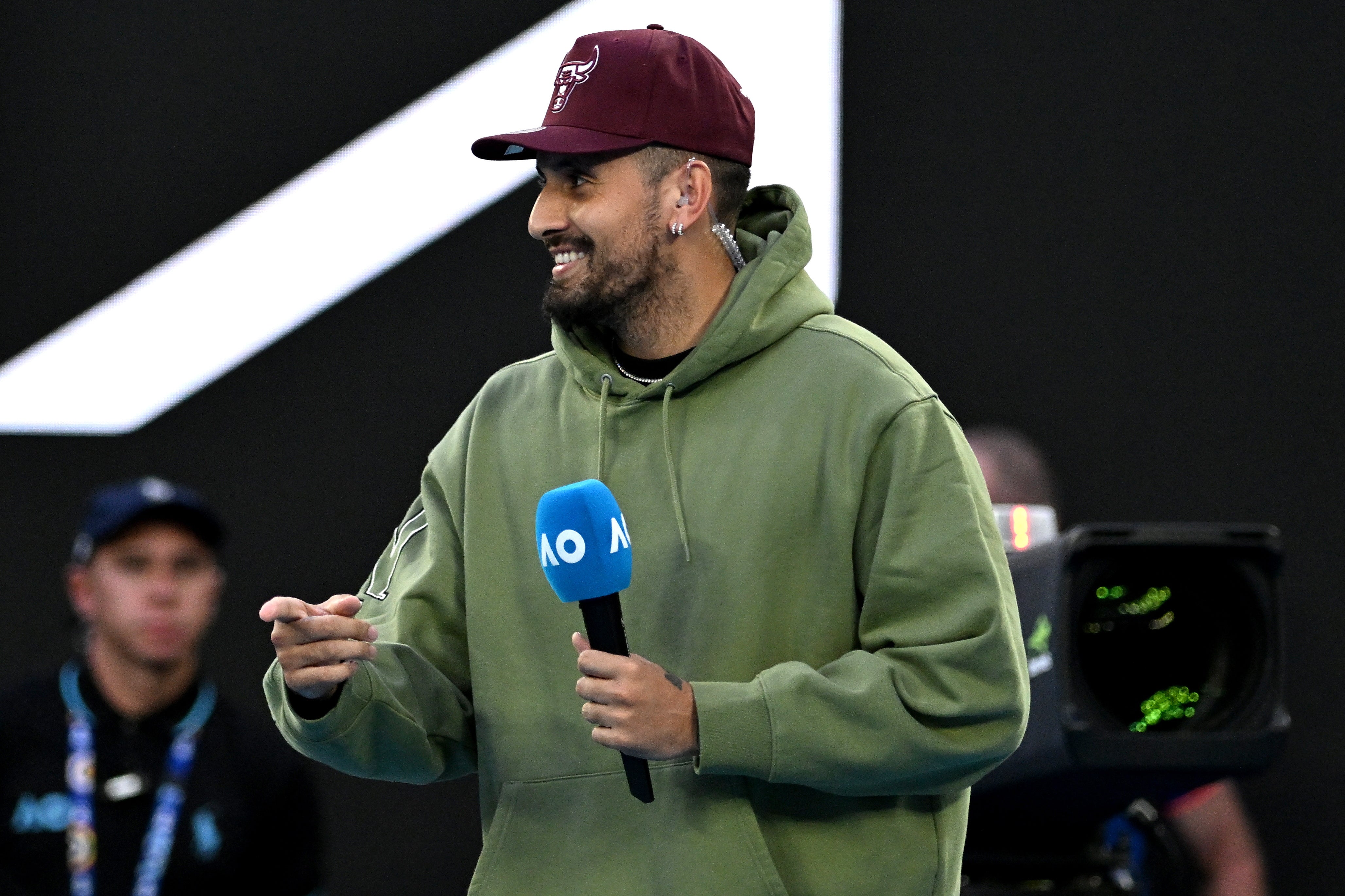 Kyrgios has been on commentary and interviewing duty in Melbourne