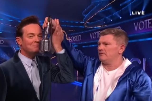 <p>Stephen Mulhern and Ricky Hatton on ‘Dancing on Ice’ </p>