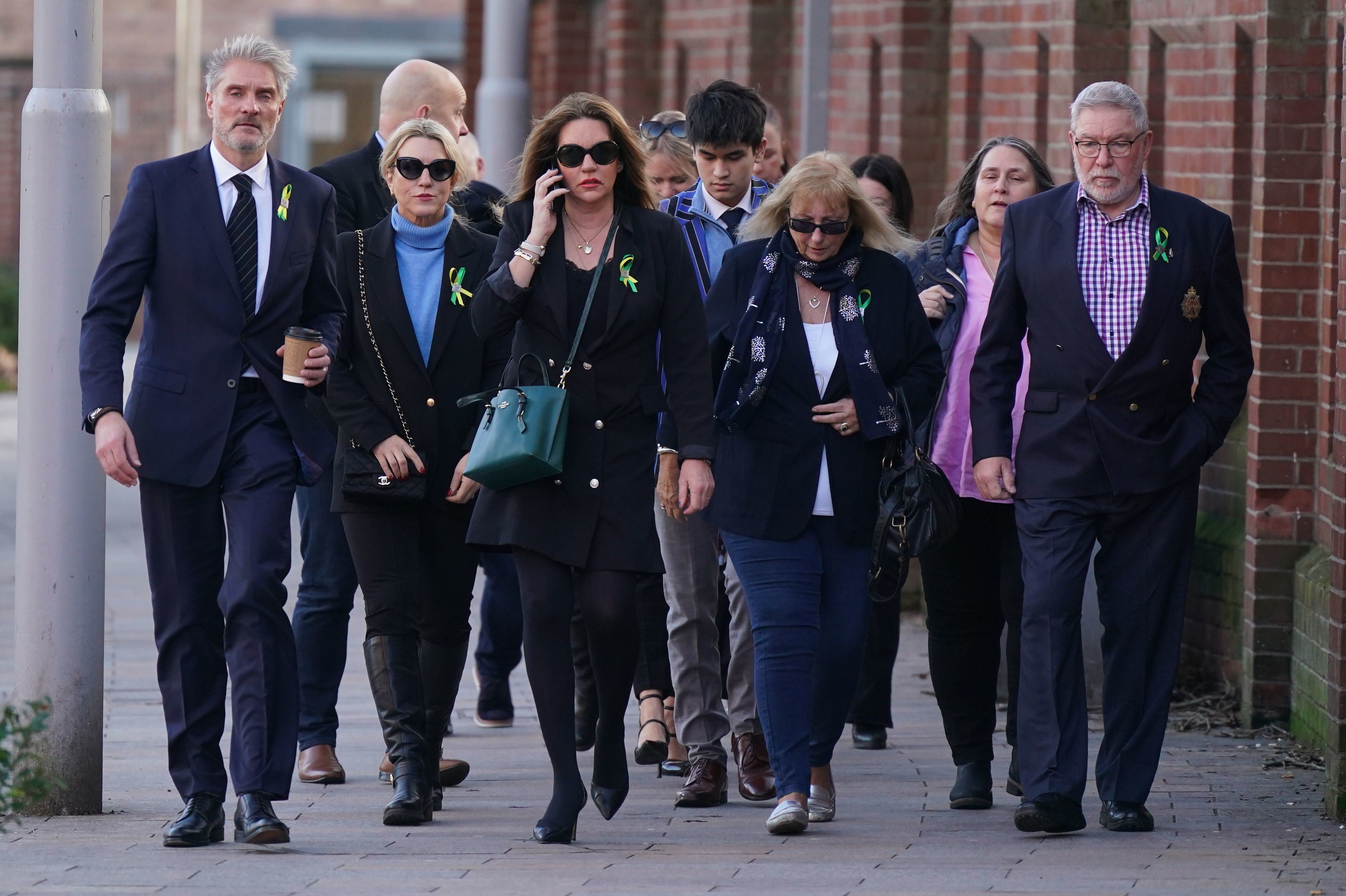 The family of Barnaby Webber arriving in court