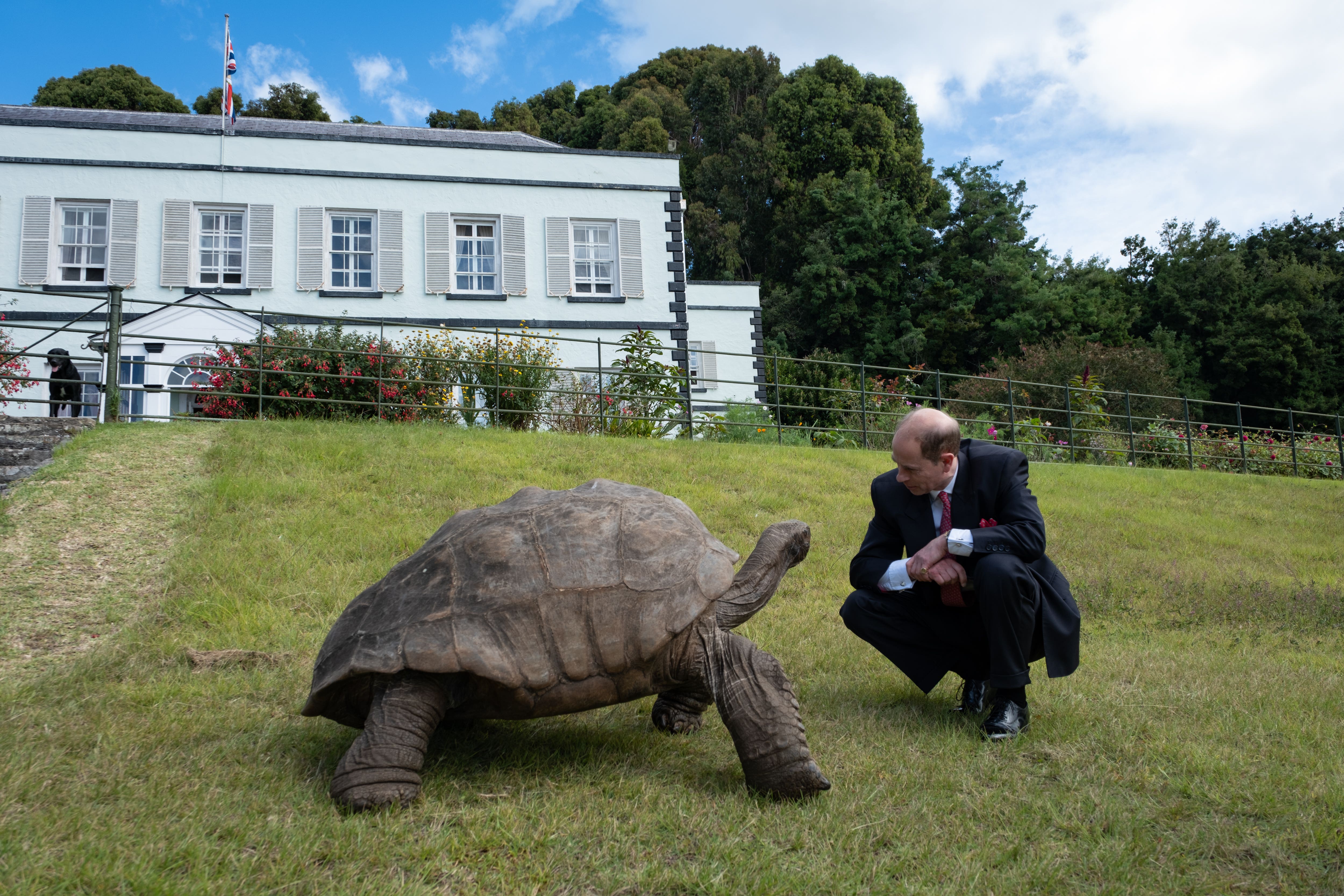 The Duke of Edinburgh meeting Jonathan (St Helena Diana Jarvis/PA)