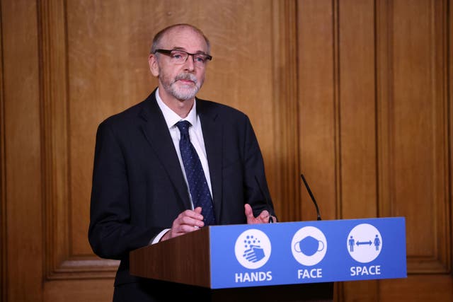 Professor Sir Andrew Pollard during a media briefing in Downing Street on Covid-19 in November 2020 (Henry Nicholls/PA)
