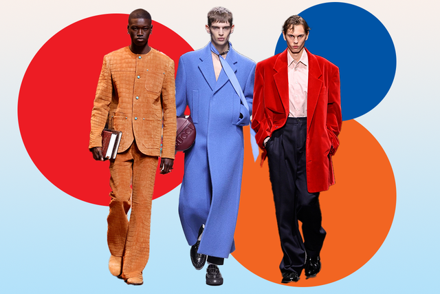 <p>Baby blue and ostentatious orange are in no short supply </p>