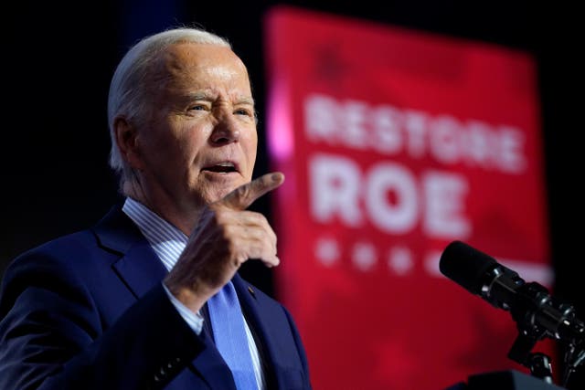 <p>President Joe Biden speaks during an event on the campus of George Mason University in Manassas, Va., Tuesday, Jan. 23, 2024, to campaign for abortion rights, a top issue for Democrats in the upcoming presidential election. (AP Photo/Susan Walsh)</p>
