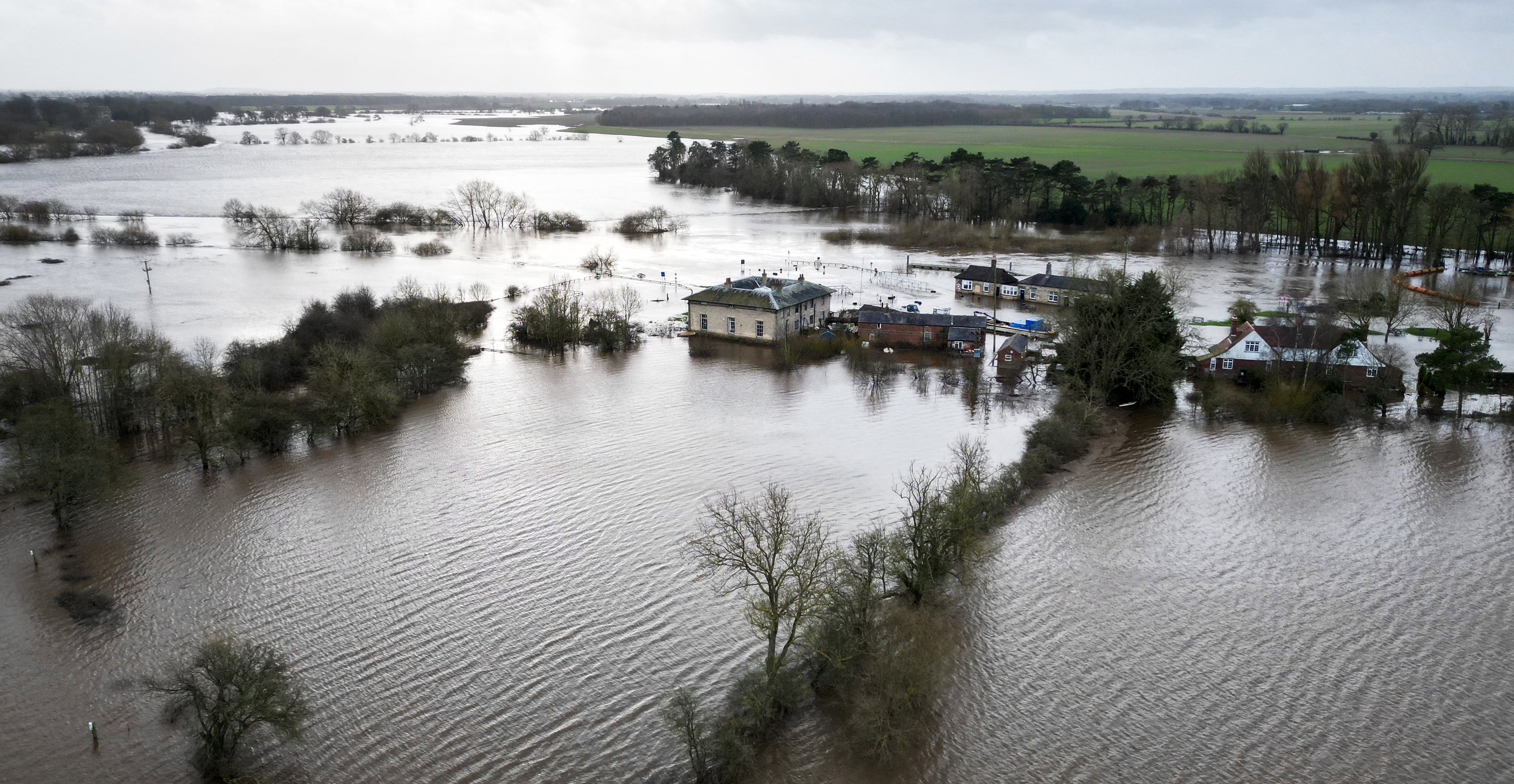 Areas in northern England were floode following the bursting of the banks of the River Ouse following Storm Jocelyn