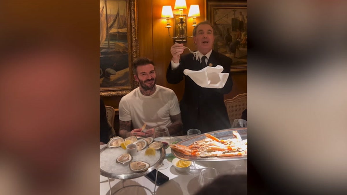 David Beckham tucks into one of world’s most expensive seafood dishes