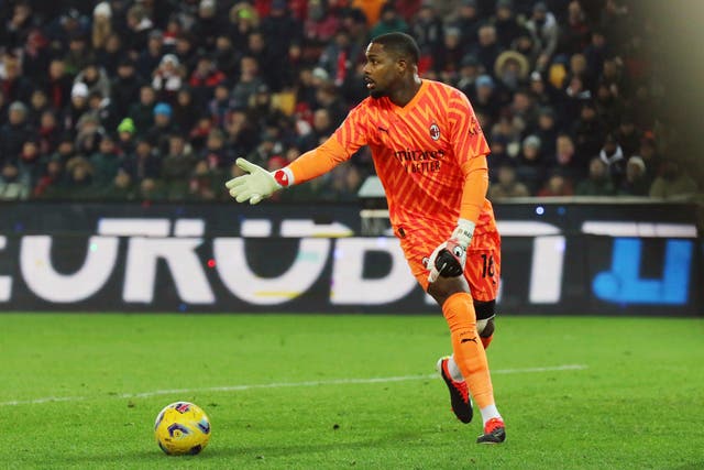 AC Milan goalkeeper Mike Maignan suffered racist abuse in a match away to Udinese at the weekend (Andrea Bressanutti/AP)