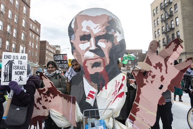 <p>Demonstrators take part in the ‘Biden: stop supporting genocide!" rally in New York City on 20 January</p>