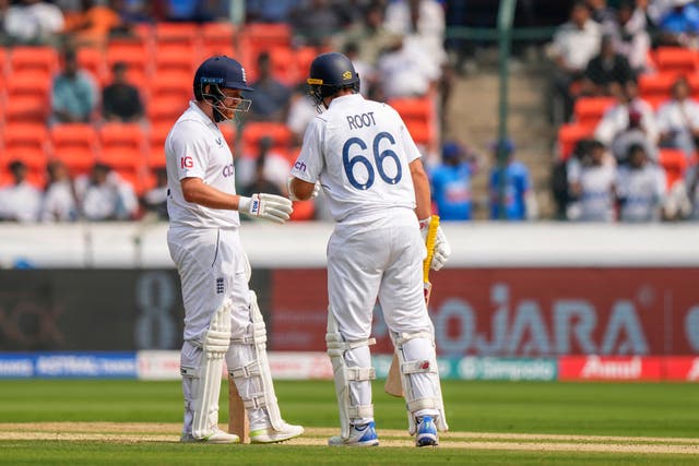 Jonny Bairstow (left) and Joe Root fought back for England (Mahesh Kumar A/AP)