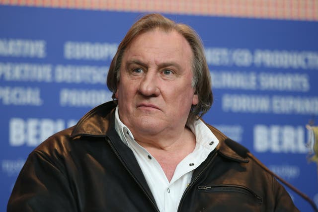 <p>Depardieu pictured at a press conference for ‘Saint Amour’ in 2016</p>