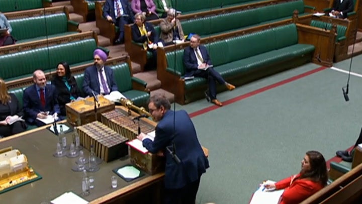 <p>Watch moment MP’s phone alarm interrupts Commons debate: ‘Is that a pacemaker?’</p>