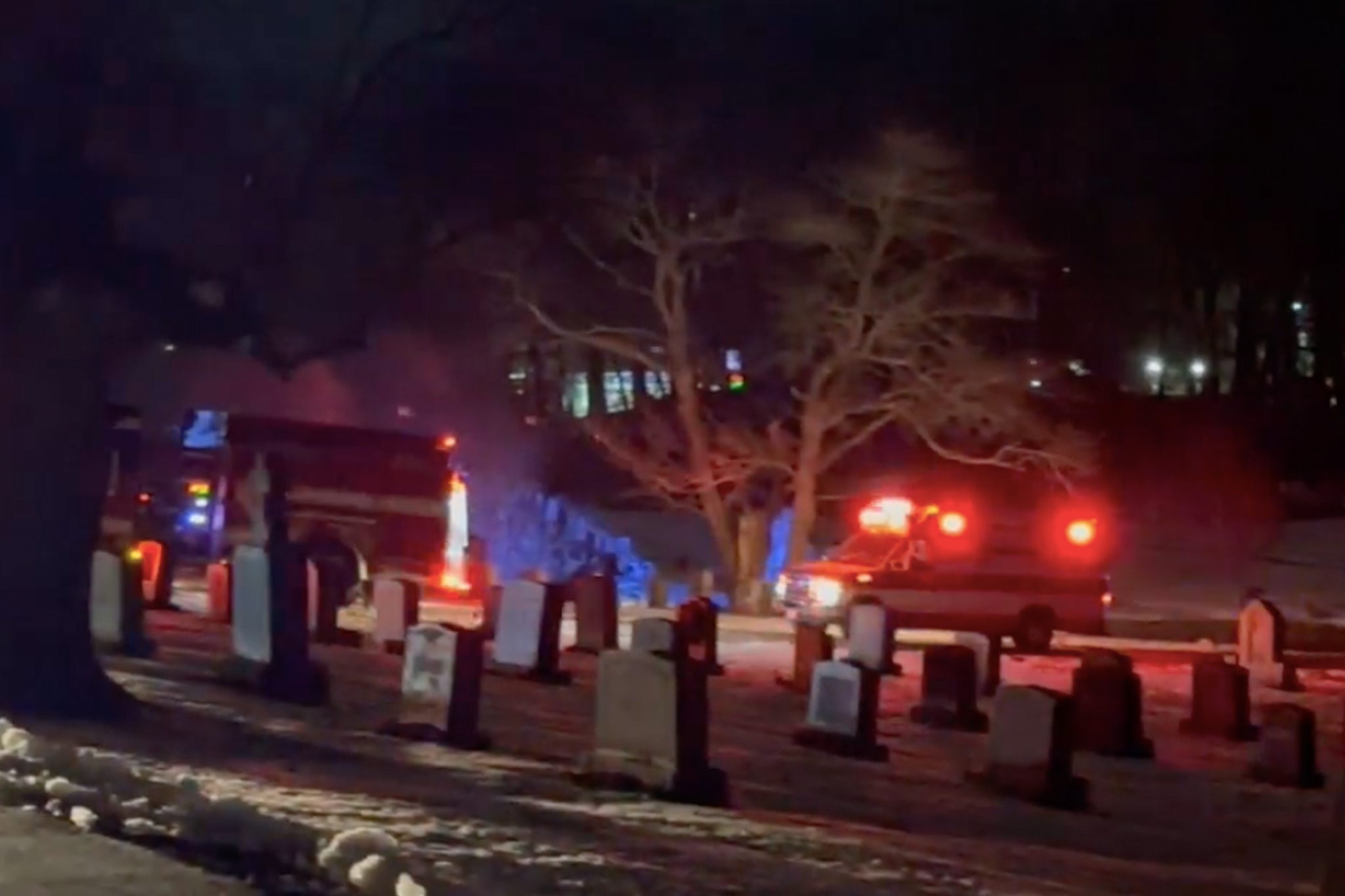 The teenager was trapped under a tombstone at St Mary’s Cemetery in the Boston suburb of Beverly